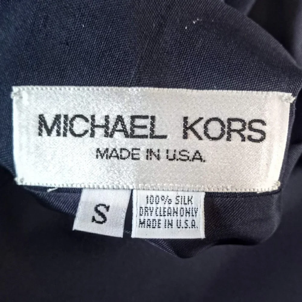 Michael Kors Navy Stripe Reversible Silk Jacket NWT
